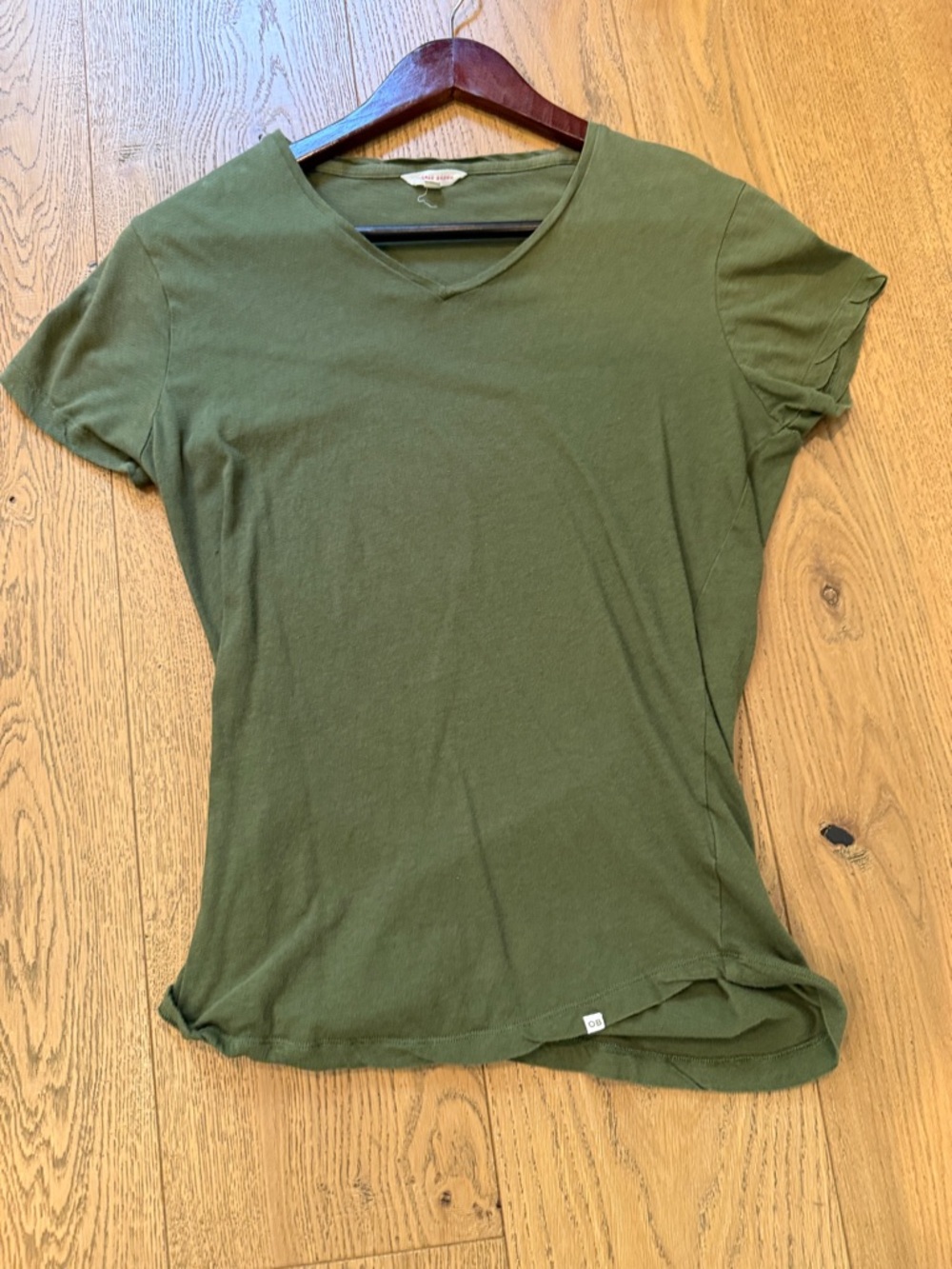 Orlebar Brown Olive Green V-Neck Short Sleeve Tee